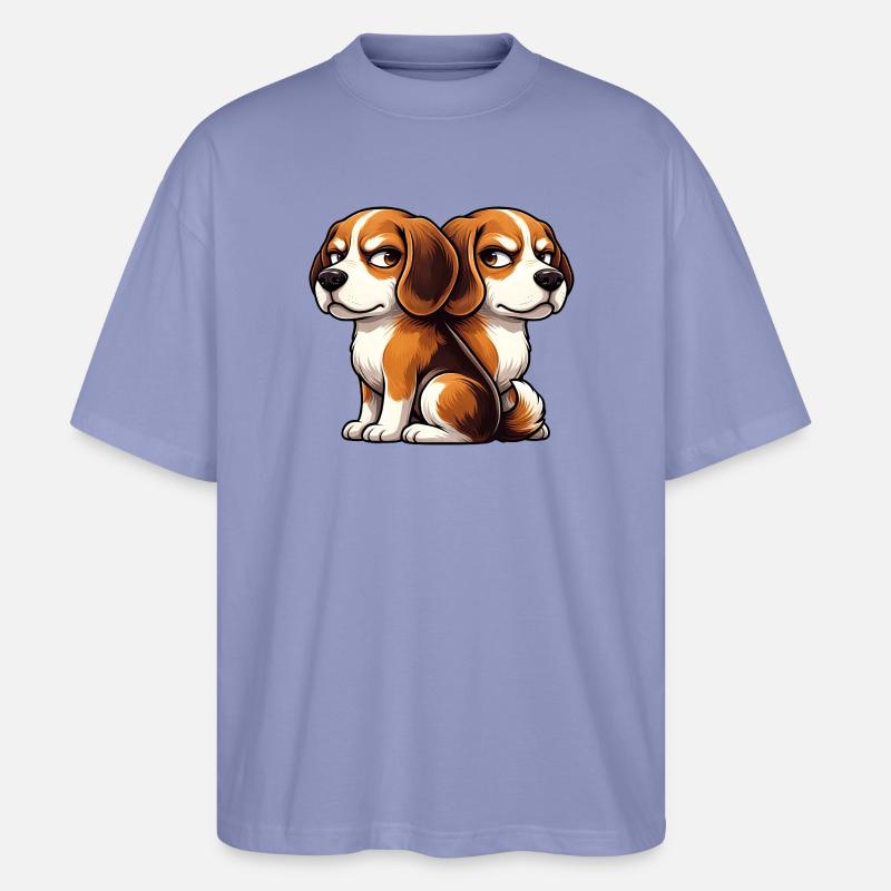 Amis de dessins animés Beagle mignons - T-shirt bio Blaster 2.0 coupe oversize Stanley/Stella Unisexe - violet