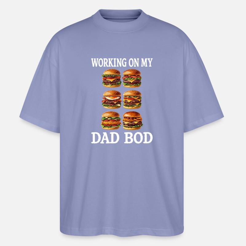 Dad Bod Burger Grid - Stanley/Stella Oversized Unisex Organic T-shirt Blaster 2.0 - violet