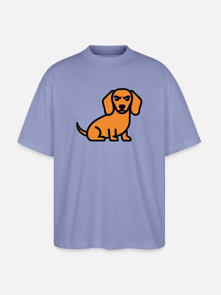 Dachshund Dog Brown Comic - Stanley/Stella Oversized Unisex Organic T-shirt Blaster 2.0 - violet
