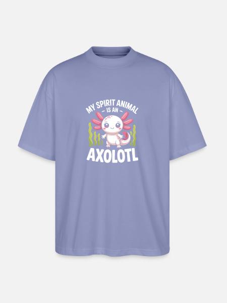 Axolotl Geisttier-Tee - Stanley/Stella Oversized Unisex Bio T-Shirt Blaster 2.0 - Violett