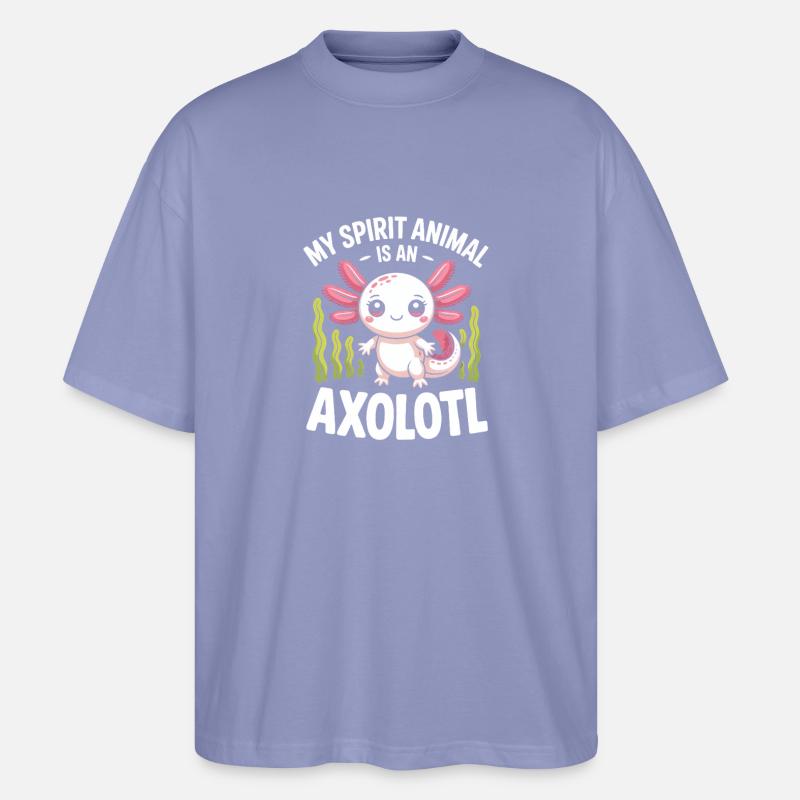 Axolotl Spirit Animal Tee - T-shirt bio Blaster 2.0 coupe oversize Stanley/Stella Unisexe - violet