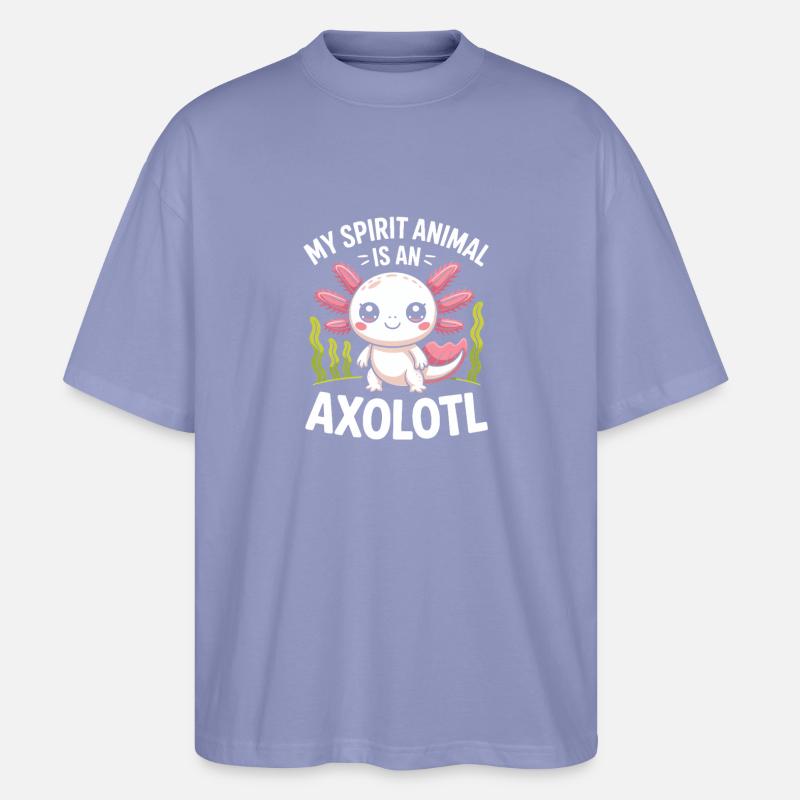 Axolotl Geisttier-Design - Stanley/Stella Oversized Unisex Bio T-Shirt Blaster 2.0 - Violett