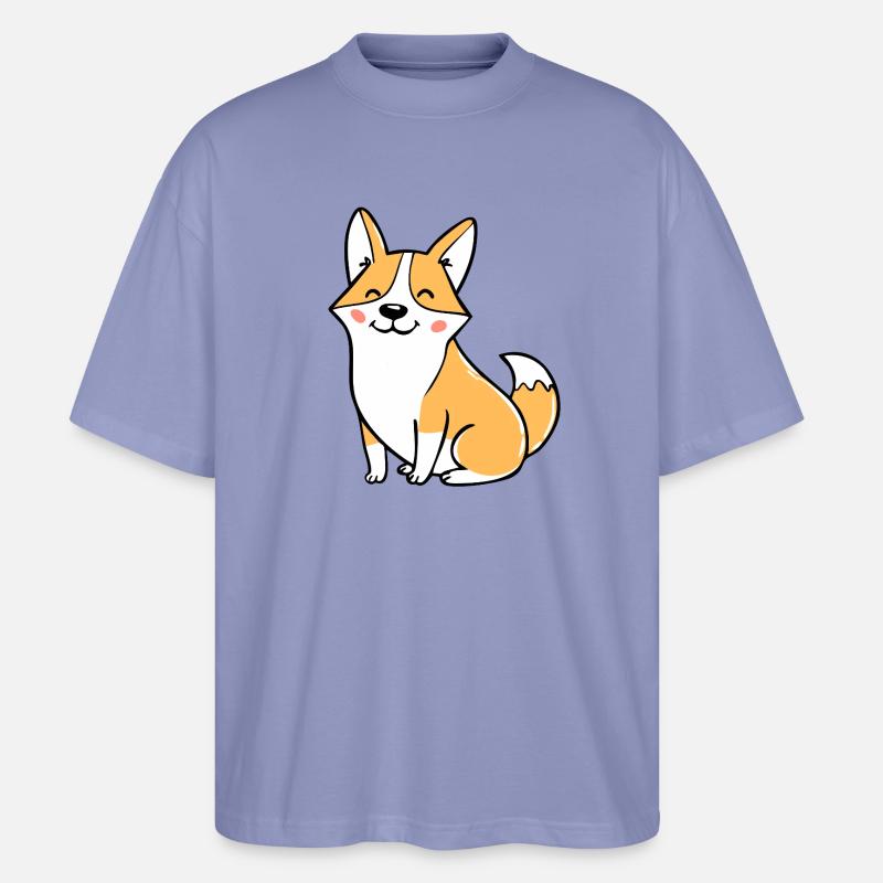 Fröhlicher Corgi (Comic) - Stanley/Stella Oversized Unisex Bio T-Shirt Blaster 2.0 - Violett
