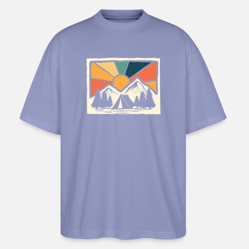 Bergcamping Wandern Forstpfadfinder Camper - Stanley/Stella Oversized Unisex Bio T-Shirt Blaster 2.0 - Violett