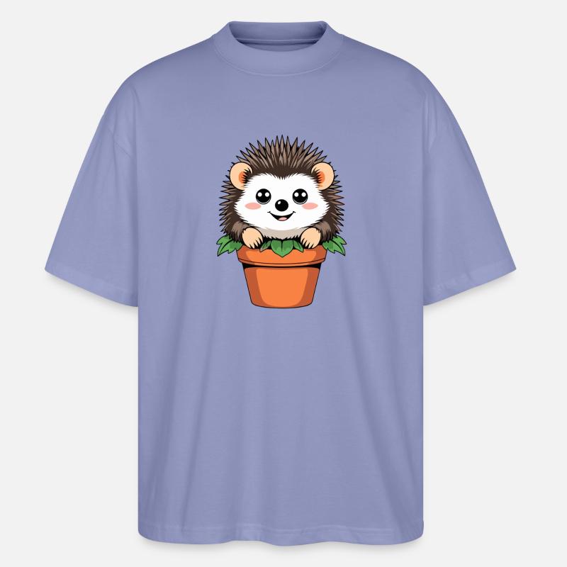Kleiner Gartenigel im Topf - Stanley/Stella Oversized Unisex Bio T-Shirt Blaster 2.0 - Violett