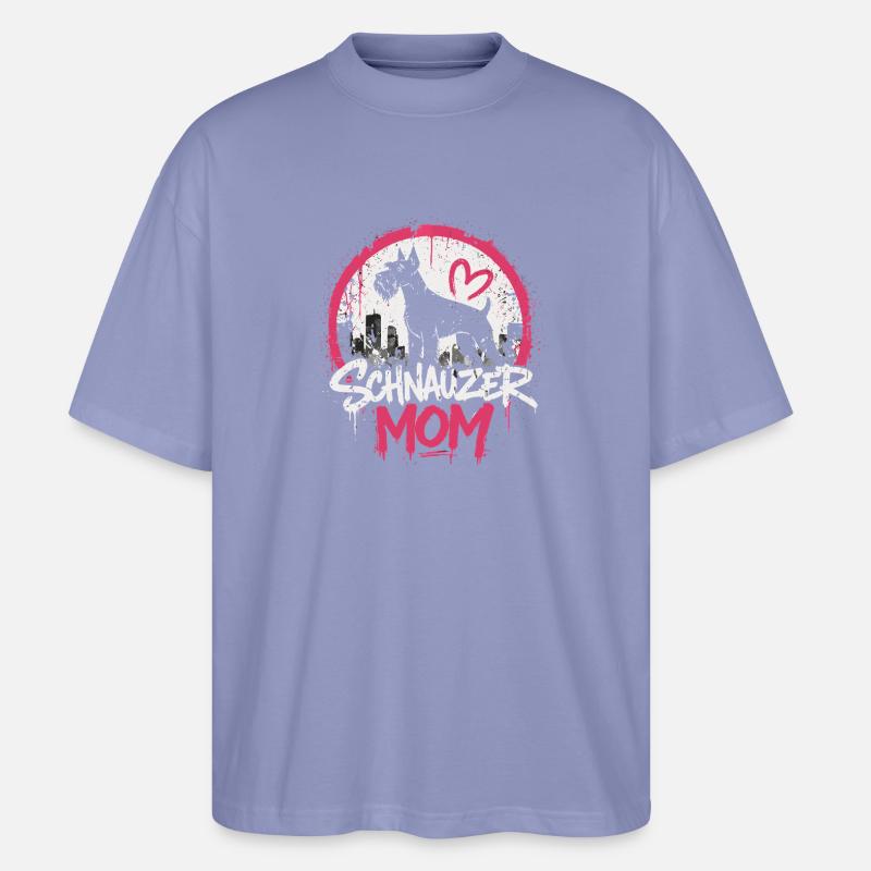 Schnauzer Mom Graffiti Herz - Stanley/Stella Oversized Unisex Bio T-Shirt Blaster 2.0 - Violett
