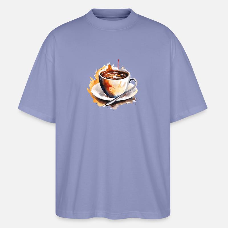 Aquarell Kaffee – Farbexplosion - Stanley/Stella Oversized Unisex Bio T-Shirt Blaster 2.0 - Violett