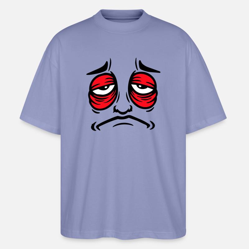 Grumpy sad disappointed face funny - Stanley/Stella Oversized Unisex Organic T-shirt Blaster 2.0 - violet