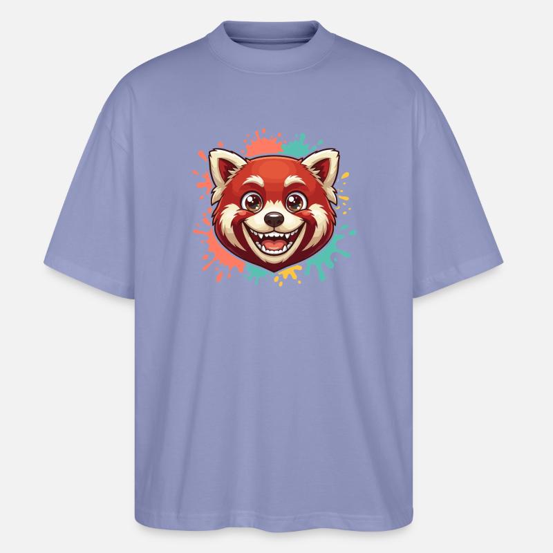 Roter Panda Spritzer - Stanley/Stella Oversized Unisex Bio T-Shirt Blaster 2.0 - Violett