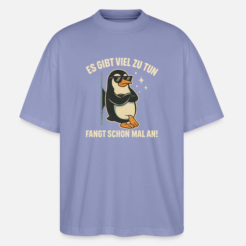 Pinguin mit Sonnenbrille Statement - Stanley/Stella Oversized Unisex Bio T-Shirt Blaster 2.0 - Violett