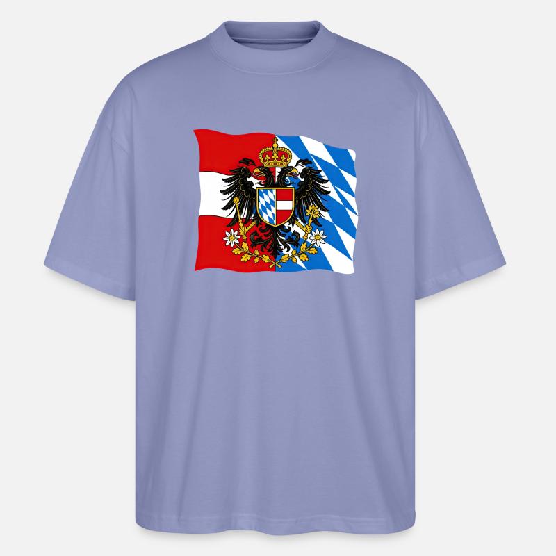 Drapeau d’amitié Bavière Autriche - T-shirt bio Blaster 2.0 coupe oversize Stanley/Stella Unisexe - violet