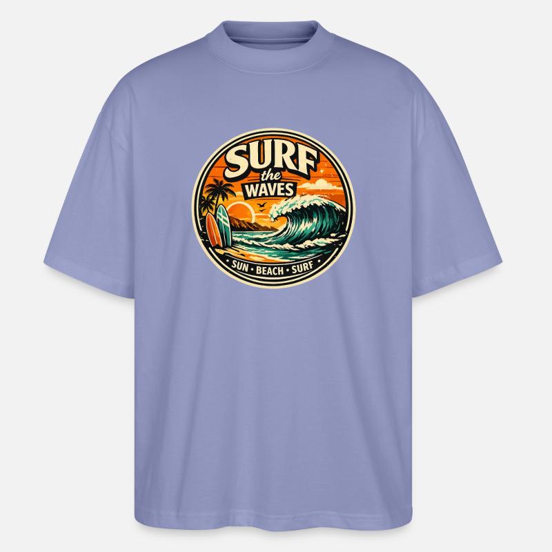 Surf the Waves - Stanley/Stella Oversized Unisex Bio T-Shirt Blaster 2.0 - Violett