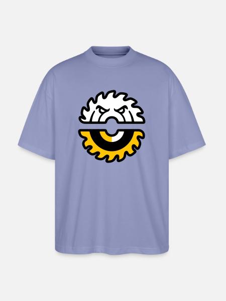 Circular Saw Face Graphic - Stanley/Stella Oversized Unisex Organic T-shirt Blaster 2.0 - violet