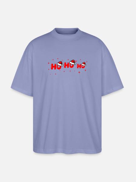 Ho Ho Ho Santa Lettering - Stanley/Stella Oversized Unisex Organic T-shirt Blaster 2.0 - violet