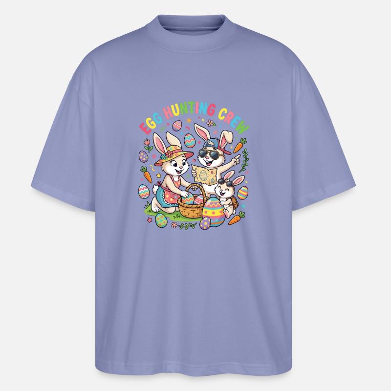 Hosterhasen Familie -Eier Sammler - Stanley/Stella Oversized Unisex Bio T-Shirt Blaster 2.0 - Violett