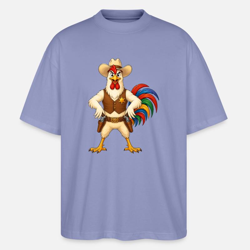 Hahn als Sheriff - Stanley/Stella Oversized Unisex Bio T-Shirt Blaster 2.0 - Violett