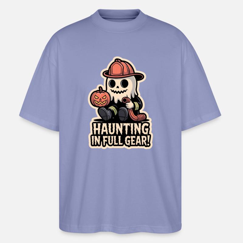 Firefighter Boo – Spooky Cute Halloween Ghost - Stanley/Stella Oversized Unisex Bio T-Shirt Blaster 2.0 - Violett