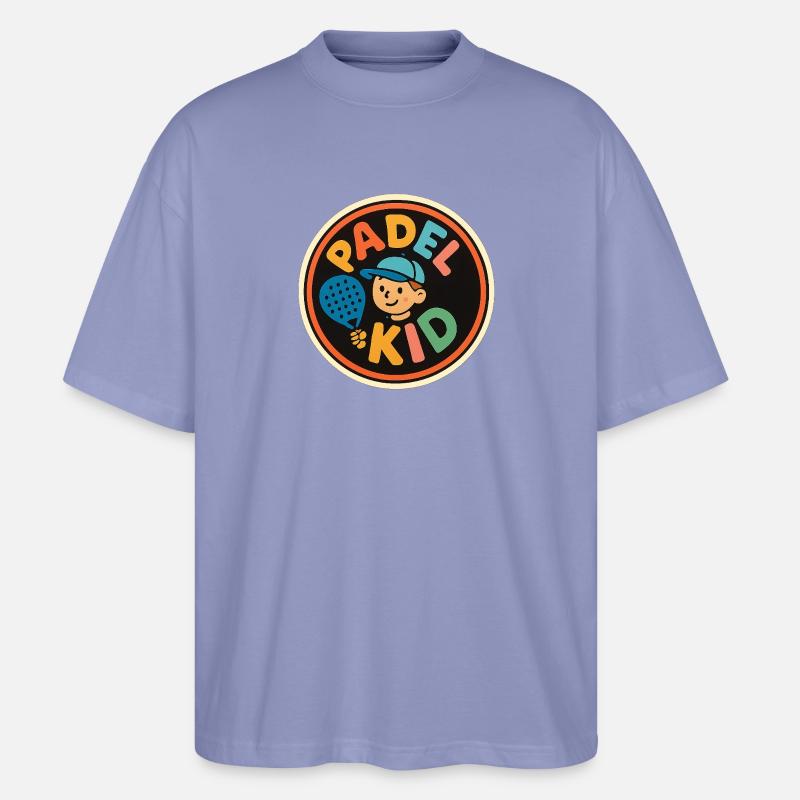 Autocollant du logo Padel Kid - T-shirt bio Blaster 2.0 coupe oversize Stanley/Stella Unisexe - violet