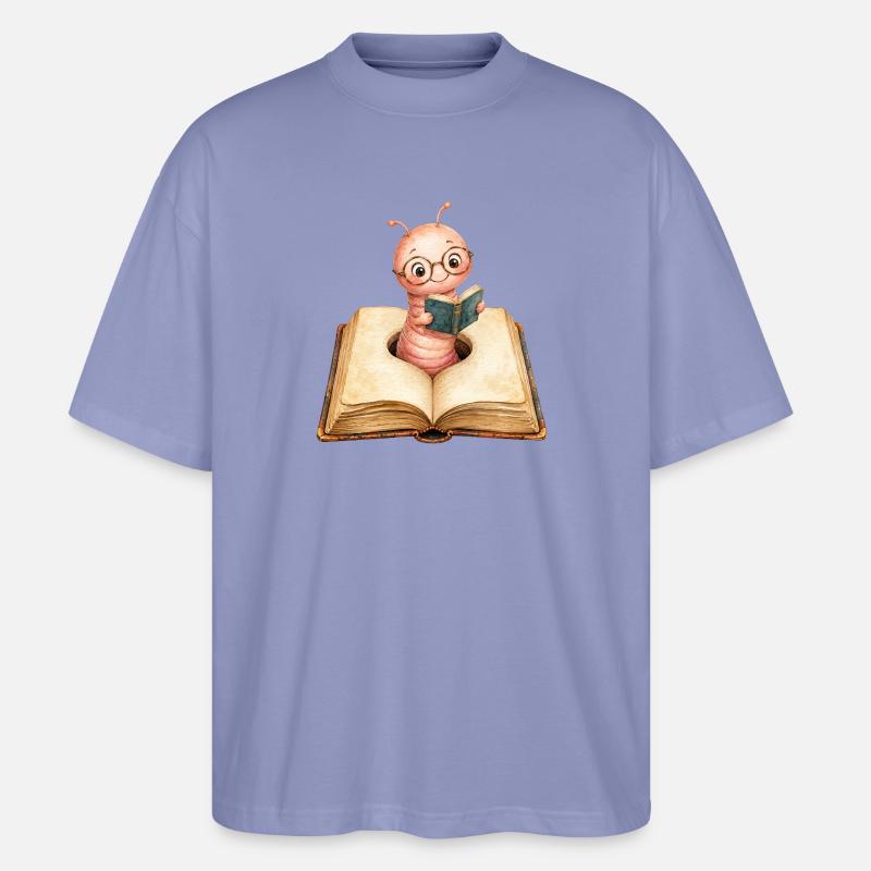 Bücherwurm - Stanley/Stella Oversized Unisex Bio T-Shirt Blaster 2.0 - Violett