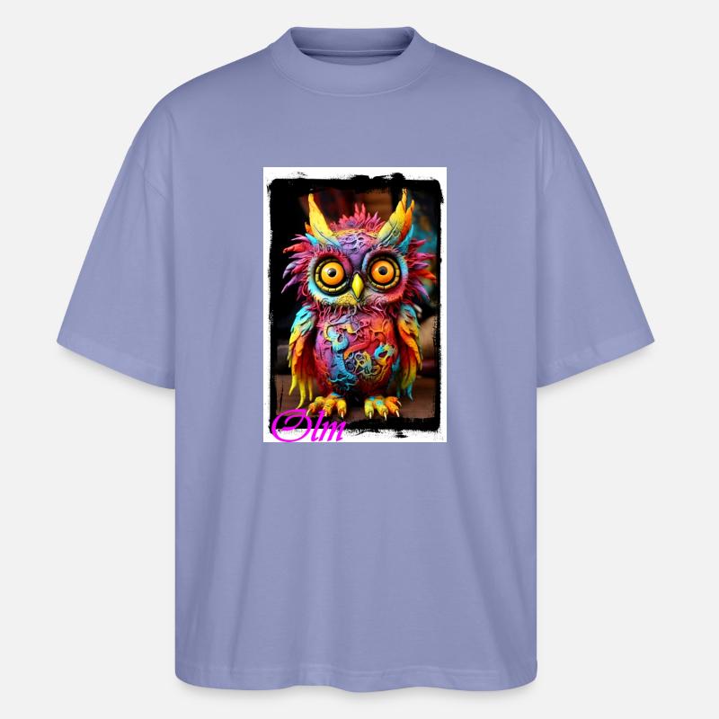 Bunte Fantasiewelt Eulenfigur Puppe Textil Märchen - Stanley/Stella Oversized Unisex Bio T-Shirt Blaster 2.0 - Violett