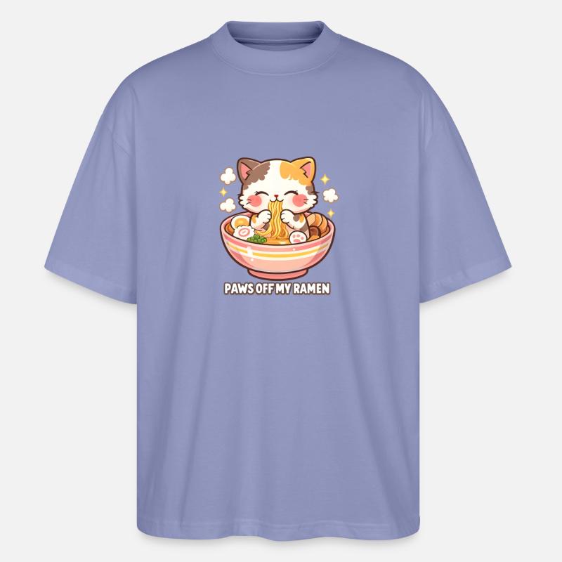 Pfoten weg Ramen Katze - Stanley/Stella Oversized Unisex Bio T-Shirt Blaster 2.0 - Violett
