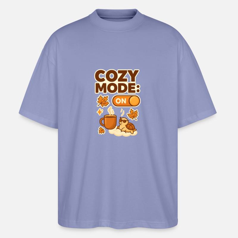 Cozy Mode: Herbsttee Schildkröte - Stanley/Stella Oversized Unisex Bio T-Shirt Blaster 2.0 - Violett