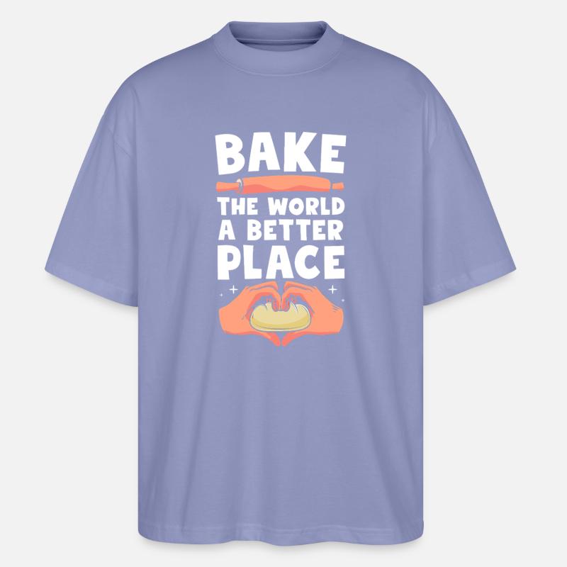 Bäcker Bäckerin Backen - Stanley/Stella Oversized Unisex Bio T-Shirt Blaster 2.0 - Violett