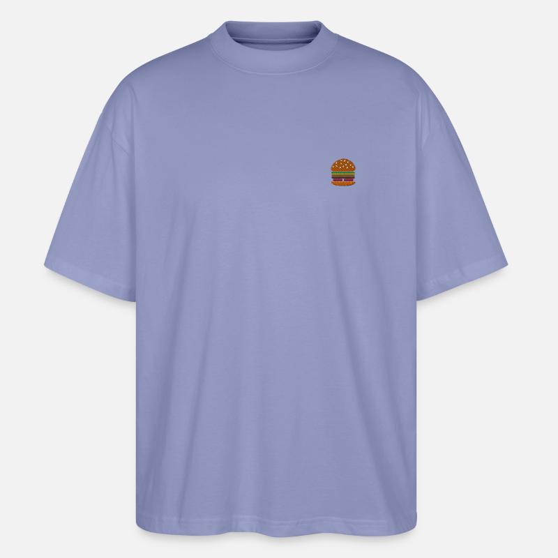 Burger bestickt - Stanley/Stella Oversized Unisex Bio T-Shirt Blaster 2.0 - Violett