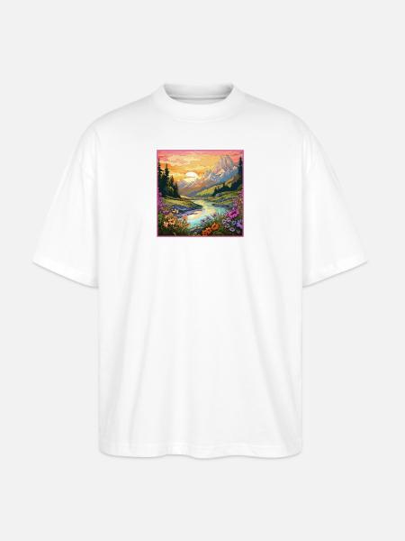 Love Nature à la Jugendstil - Stanley/Stella Oversized Unisex Bio T-Shirt Blaster 2.0 - Weiß