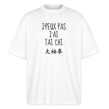 Taijiquan / Tai-Chi Chuan / Tai Chi / Tai-Chi - Stanley/Stella Oversized Unisex Bio T-Shirt Blaster 2.0 - Weiß - Vorne - Alina (178cm) & Michal (187cm)