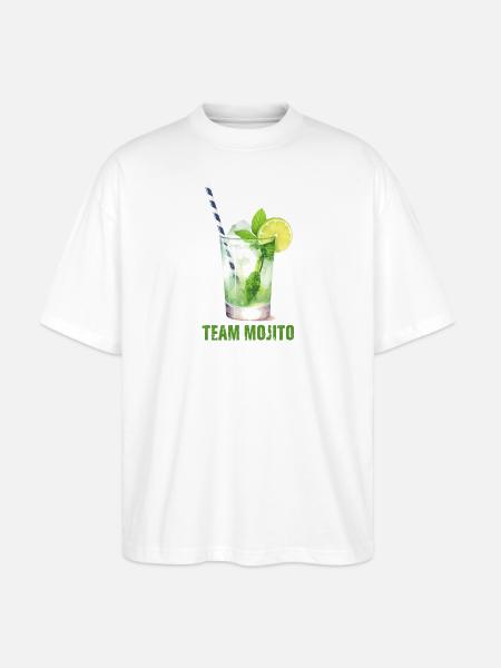 Team Mojito Cocktail Longdrink - Stanley/Stella Oversized Unisex Bio T-Shirt Blaster 2.0 - Weiß