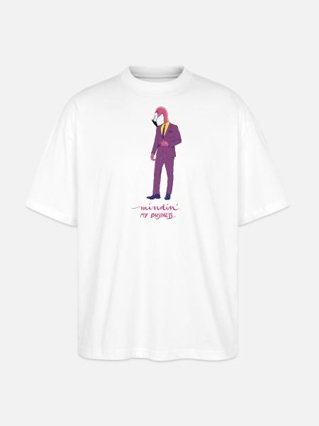 Flamingo mindin‘ my business - Stanley/Stella Oversized Unisex Bio T-Shirt Blaster 2.0 - Weiß