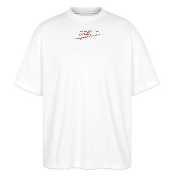 eatnapoletana - Stanley/Stella Oversized Unisex Bio T-Shirt Blaster 2.0 - Weiß - Vorne - Alina (178cm) & Michal (187cm)