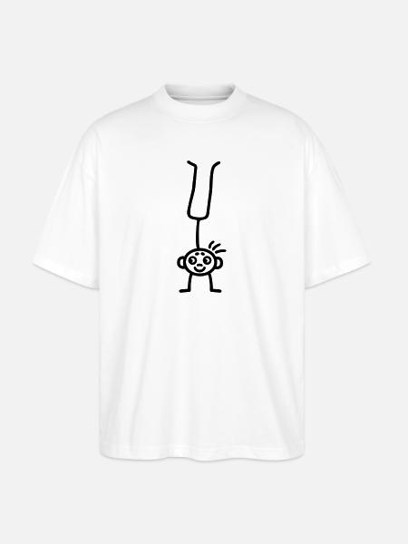 Strichmännchen turnen - Stanley/Stella Oversized Unisex Bio T-Shirt Blaster 2.0 - Weiß