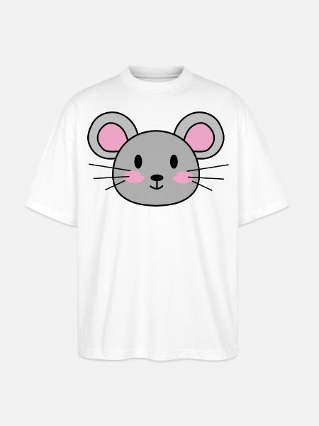 Maus - Stanley/Stella Oversized Unisex Bio T-Shirt Blaster 2.0 - Weiß