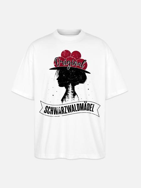 Original Schwarzwaldmädel Schwarzwald Bollenhut - Stanley/Stella Oversized Unisex Bio T-Shirt Blaster 2.0 - Weiß