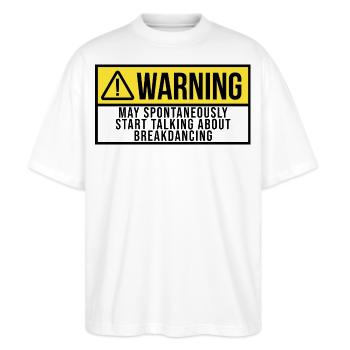 Breakdance Breakdance Breakdance - Stanley/Stella Oversized Unisex Bio T-Shirt Blaster 2.0 - Weiß - Vorne - Alina (178cm) & Michal (187cm)