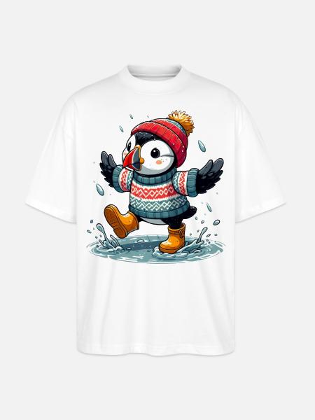 Island Puffin 12 - Stanley/Stella Oversized Unisex Bio T-Shirt Blaster 2.0 - Weiß