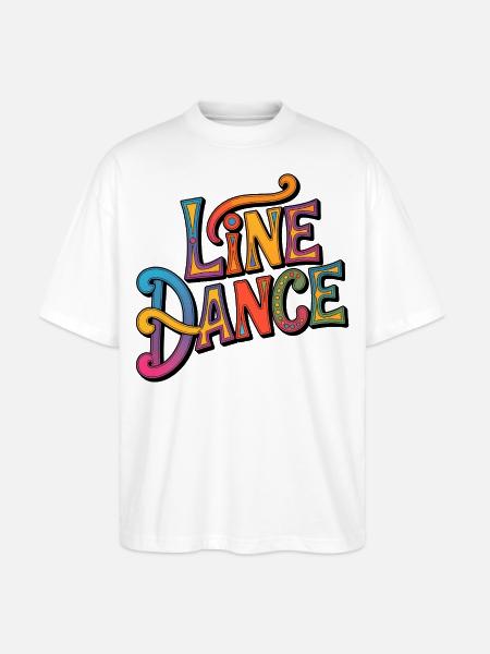 Line Dance Western Schriftzug - Stanley/Stella Oversized Unisex Bio T-Shirt Blaster 2.0 - Weiß