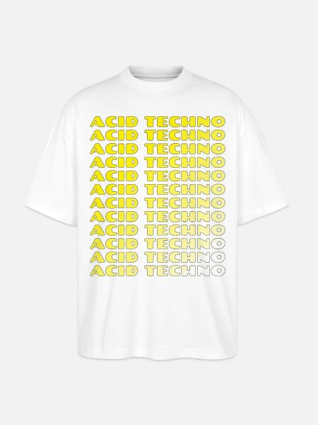 Acid Techno Repeat Neon - Stanley/Stella Oversized Unisex Bio T-Shirt Blaster 2.0 - Weiß