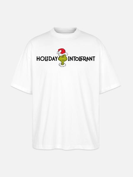 Der Grinch & Spruch Holiday Intolerant - Stanley/Stella Oversized Unisex Bio T-Shirt Blaster 2.0 - Weiß