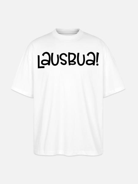 Lausbua, lustige Bayern - Stanley/Stella Oversized Unisex Bio T-Shirt Blaster 2.0 - Weiß