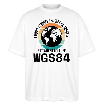 GIS-Kartierung Analyse von Geodaten Kartografie - Stanley/Stella Oversized Unisex Bio T-Shirt Blaster 2.0 - Weiß - Vorne - Alina (178cm) & Michal (187cm)
