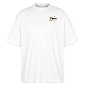 Best Version - Stanley/Stella Oversized Unisex Bio T-Shirt Blaster 2.0 - Weiß - Vorne - Alina (178cm) & Michal (187cm)
