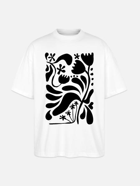 Abstrakte Blumen Matisse Stil - Stanley/Stella Oversized Unisex Bio T-Shirt Blaster 2.0 - Weiß
