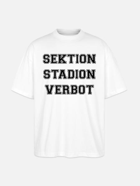 Sektion Stadionverbot - Stanley/Stella Oversized Unisex Bio T-Shirt Blaster 2.0 - Weiß