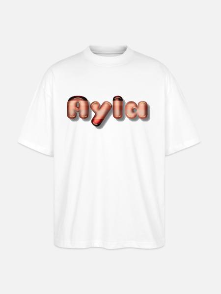 Ayla Baby Name Mädchen pink kawaii - Stanley/Stella Oversized Unisex Bio T-Shirt Blaster 2.0 - Weiß