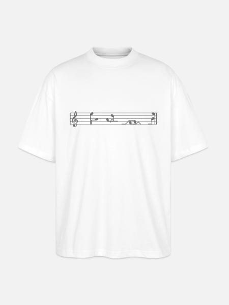 Musik-Noten - Stanley/Stella Oversized Unisex Bio T-Shirt Blaster 2.0 - Weiß