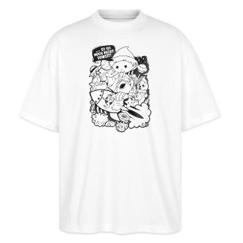 Unser Sandmännchen - Es ist noch nicht soweit... - Stanley/Stella Oversized Unisex Bio T-Shirt Blaster 2.0 - Weiß - Vorne - Alina (178cm) & Michal (187cm)