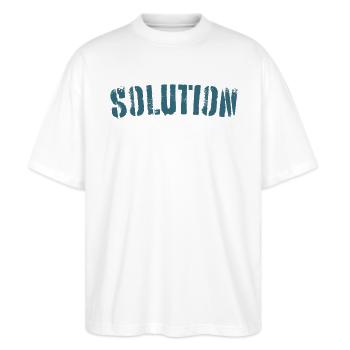 Lösung - Stanley/Stella Oversized Unisex Bio T-Shirt Blaster 2.0 - Weiß - Vorne - Alina (178cm) & Michal (187cm)